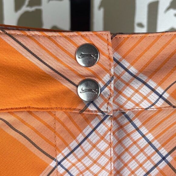 Slazenger Orange Plaid Golf Skort 8 - Picture 7 of 10